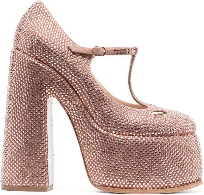 Casadei Pumps verfraaid met stras Roze