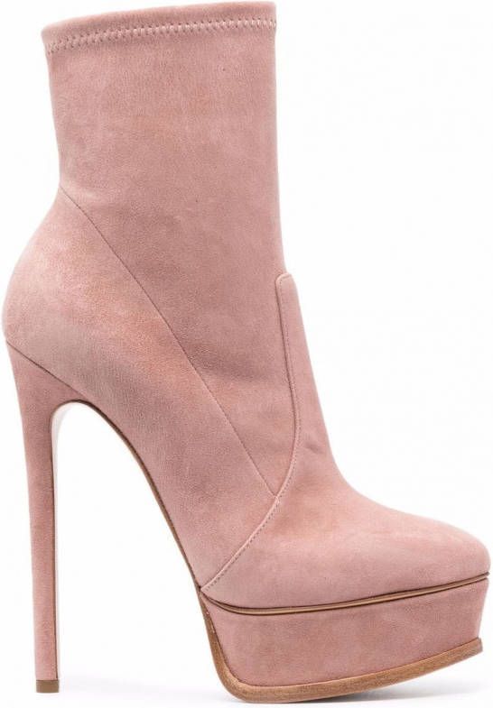 Casadei Enkellaarzen met stilettohak Roze