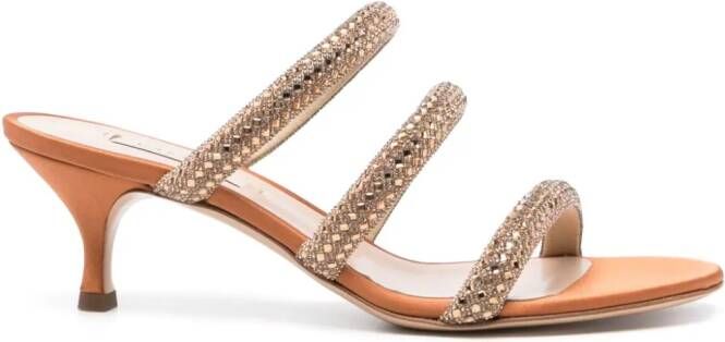 Casadei 60 mm Stratosphere verfraaide sandalen Bruin