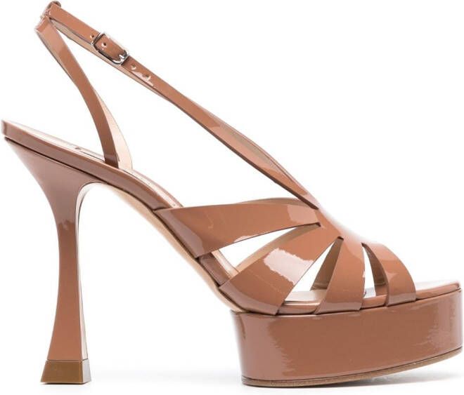 Casadei Tiffany sandalen met gelakte afwerking Beige