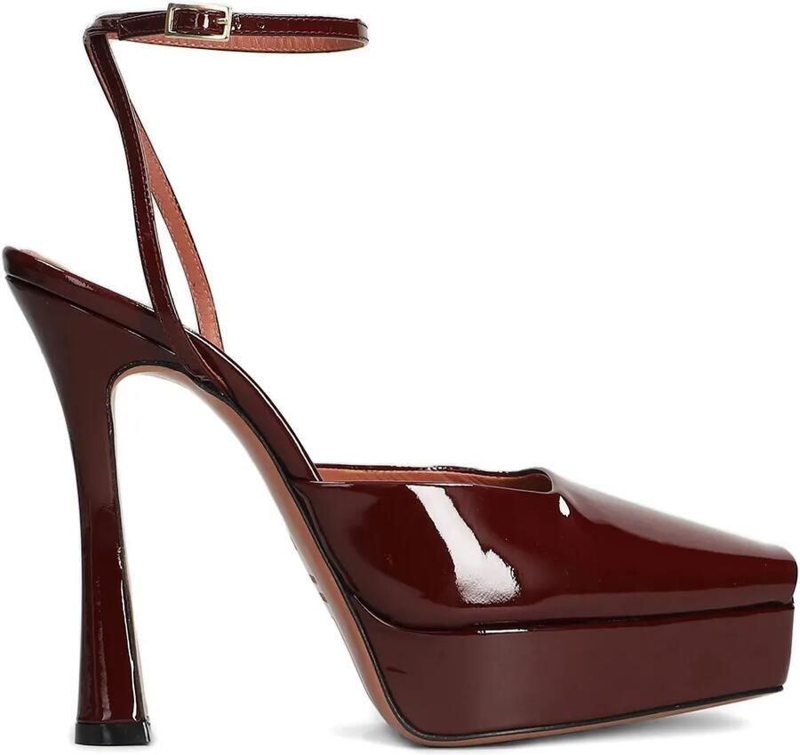 Castagna 120 mm Vicky pumps met plateauzool en enkelbandje Rood