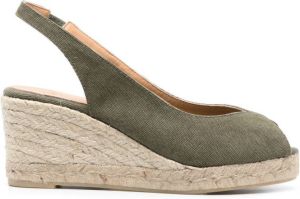 Castañer Barbara espadrilles met sleehak Groen