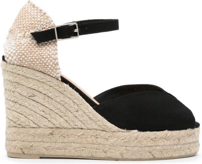 Castañer Bianca 105 espadrilles van raffia Zwart