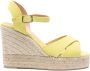 Castañer 110 mm Blaudell espadrilles met sleehak Groen - Thumbnail 1