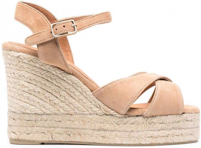 Castañer Blaudello espadrilles met sleehak Beige