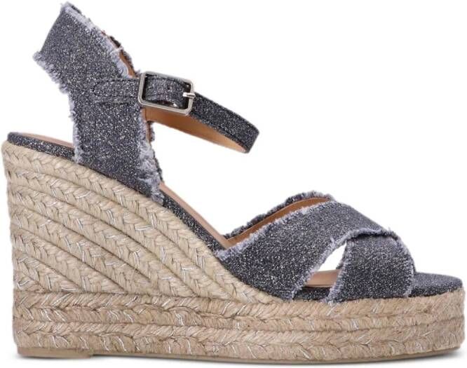 Castañer 100 mm Bromelia metallic espadrilles Grijs