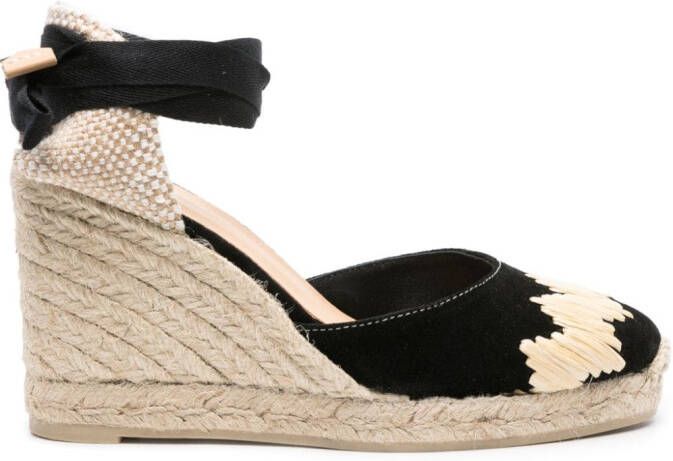 Castañer Cande espadrilles met sleehak Zwart