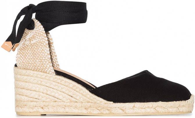 Castañer Carina espadrilles met sleehak Zwart