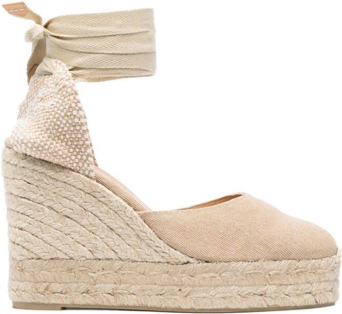 Castañer Carina espadrilles met sleehak Beige
