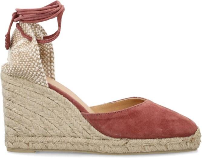 Castañer Carina 80 mm suède espadrilles Rood