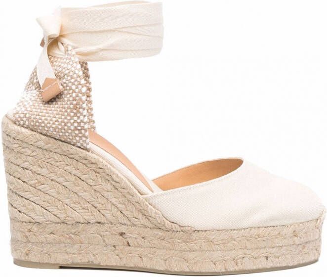 Castañer Carina espadrilles met sleehak Beige