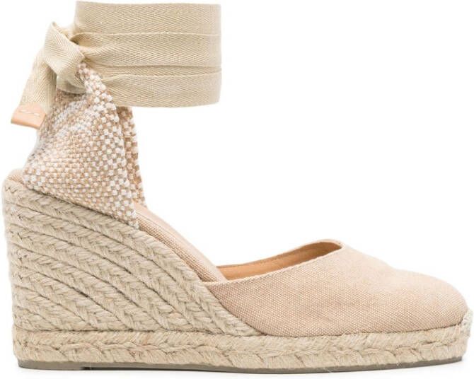 Castañer Carina espadrilles met sleehak Beige