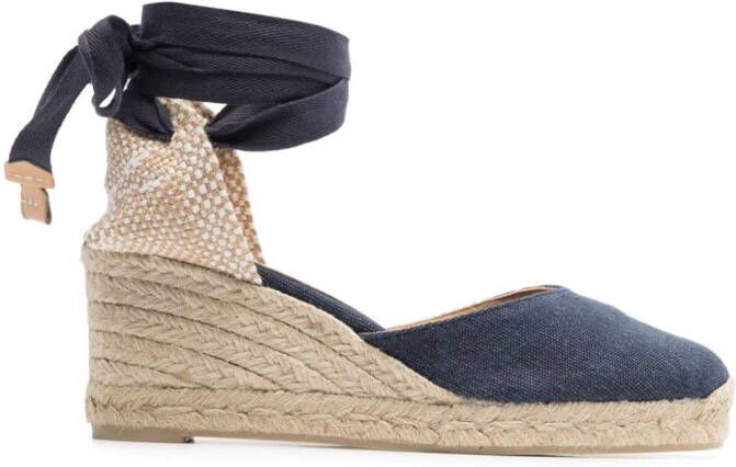 Castañer Carina espadrilles met sleehak Blauw