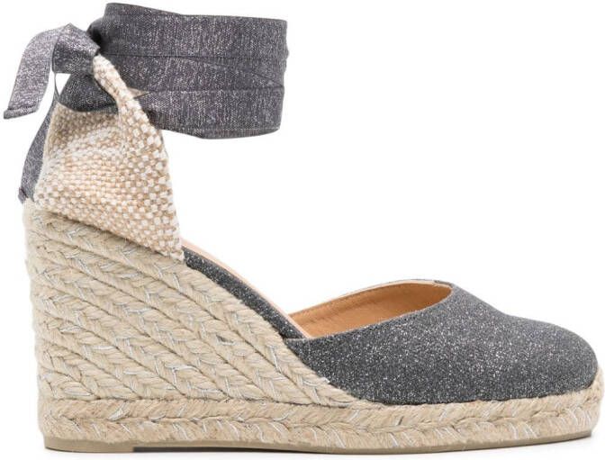 Castañer Carina espadrilles met sleehak Grijs