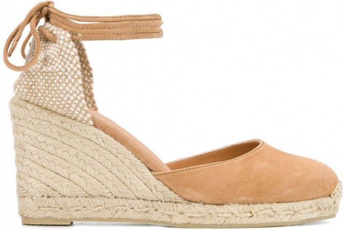 Castañer 95 mm Carina suède espadrilles Beige