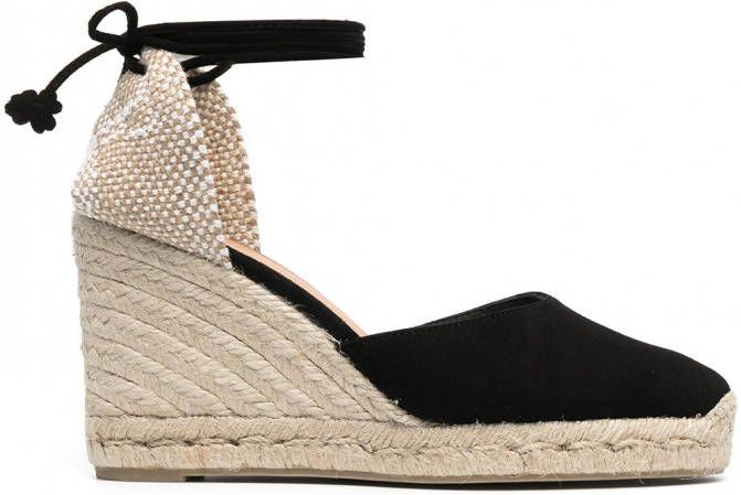 Castañer Carina espadrilles met sleehak Zwart