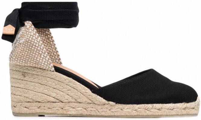 Castañer Carina espadrilles met sleehak Zwart