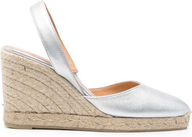 Castañer Carissa 95 mm espadrilles Zilver