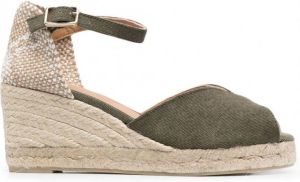 Castañer Carol espadrilles met sleehak Groen