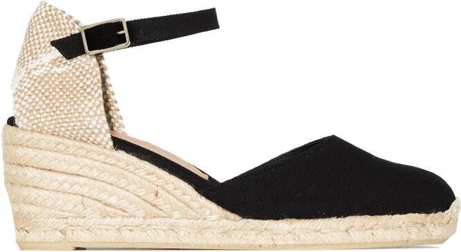 Castañer Carol espadrilles met sleehak Zwart