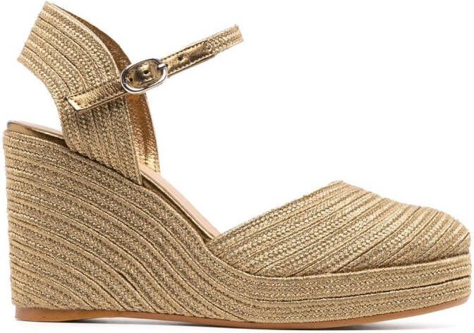 Castañer Carolyn espadrilles met sleehak Goud