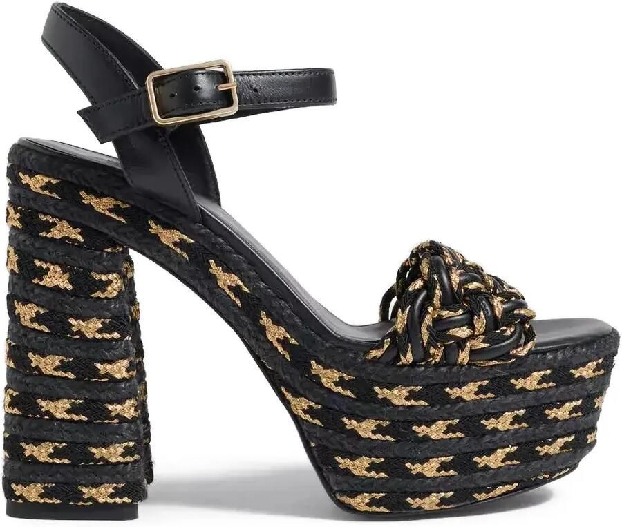 Castañer Anne geweven sandalen met plateauzool Zwart