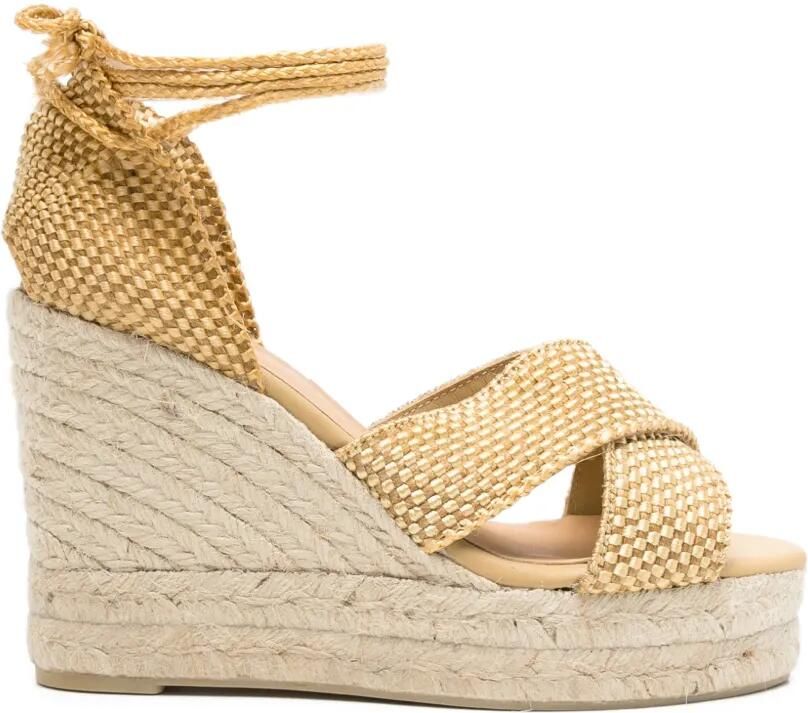 Castañer Becca espadrilles met hak Geel