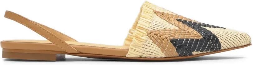 Castañer Berta slingback espadrilles met chevron patroon Beige