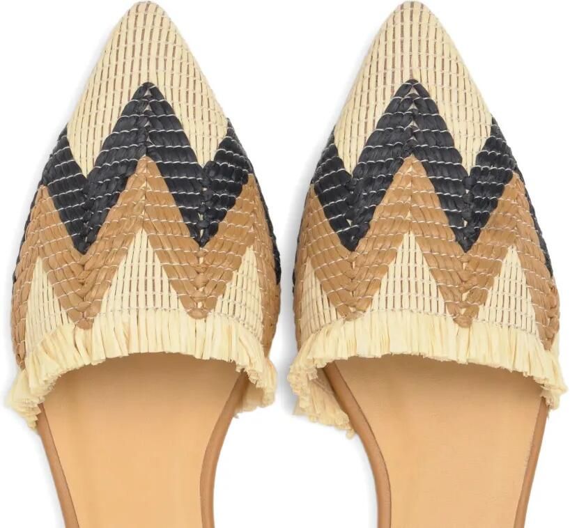 Castañer Berta slingback espadrilles met chevron patroon Beige - Foto 3