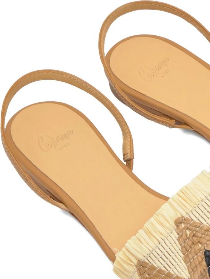 Castañer Berta slingback espadrilles met chevron patroon Beige - Foto 4