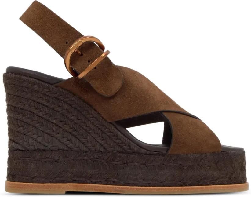 Castañer Betina C suède sandalen met sleehak Bruin