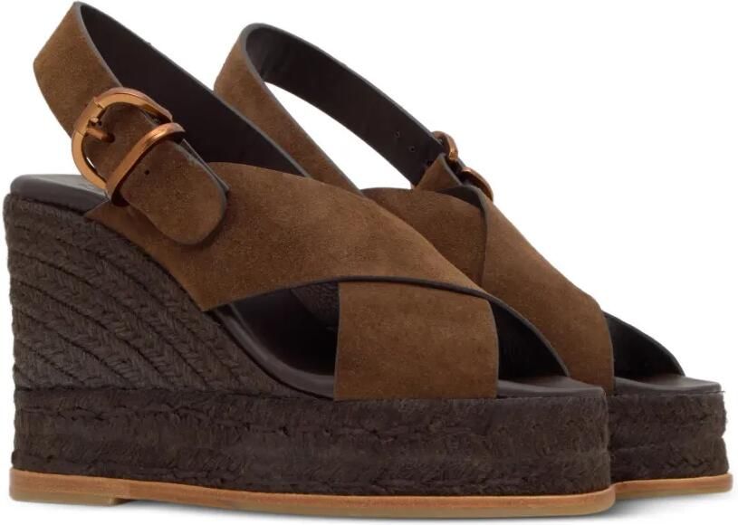 Castañer Betina C suède sandalen met sleehak Bruin - Foto 4
