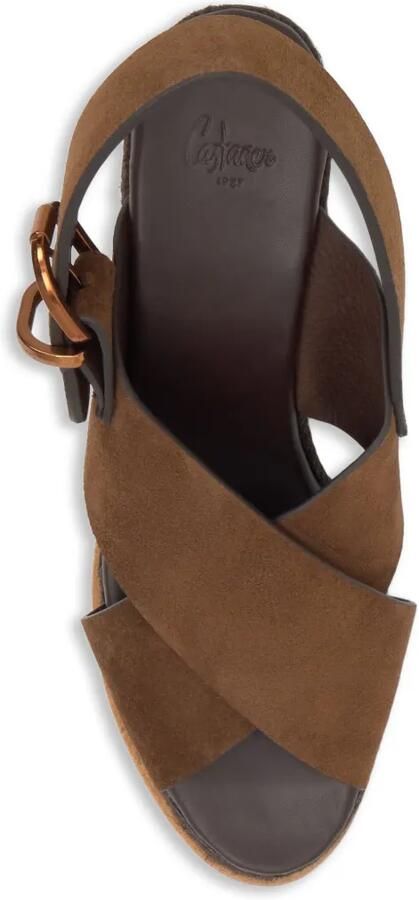 Castañer Betina C suède sandalen met sleehak Bruin - Foto 5