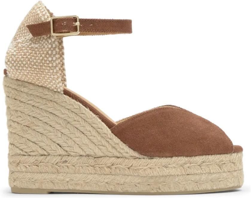 Castañer Bianca espadrilles met sleehak Bruin