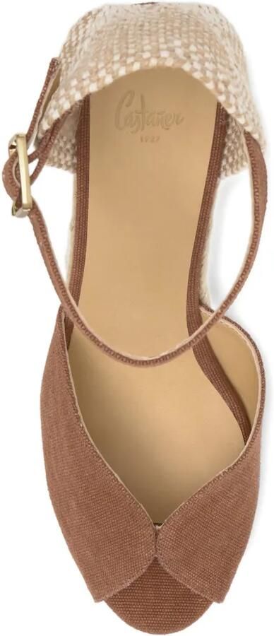 Castañer Bianca espadrilles met sleehak Bruin - Foto 4
