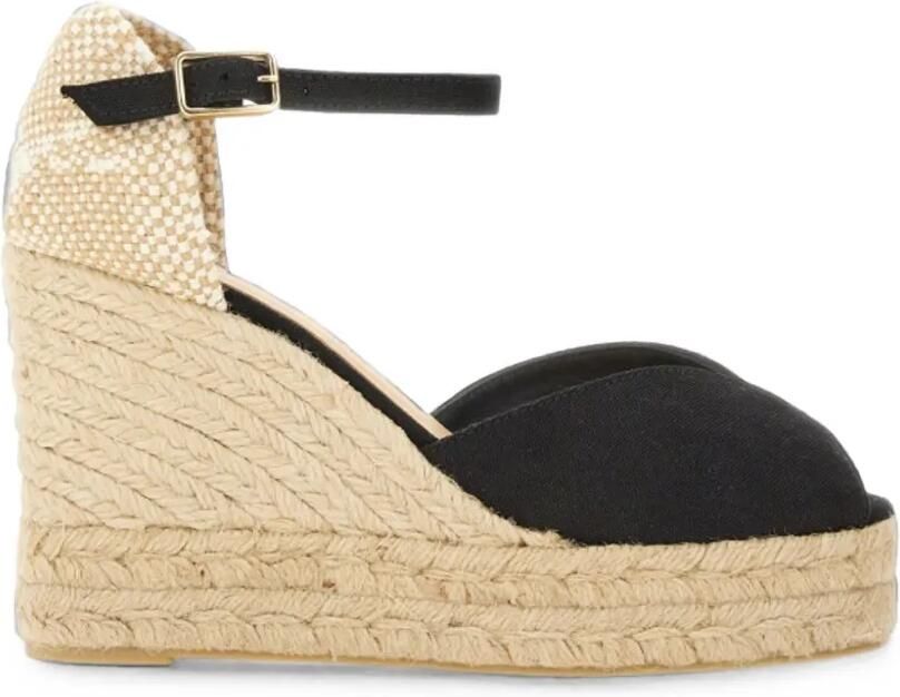 Castañer Bianca espadrilles met sleehak Zwart