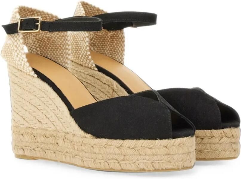 Castañer Bianca espadrilles met sleehak Zwart - Foto 5