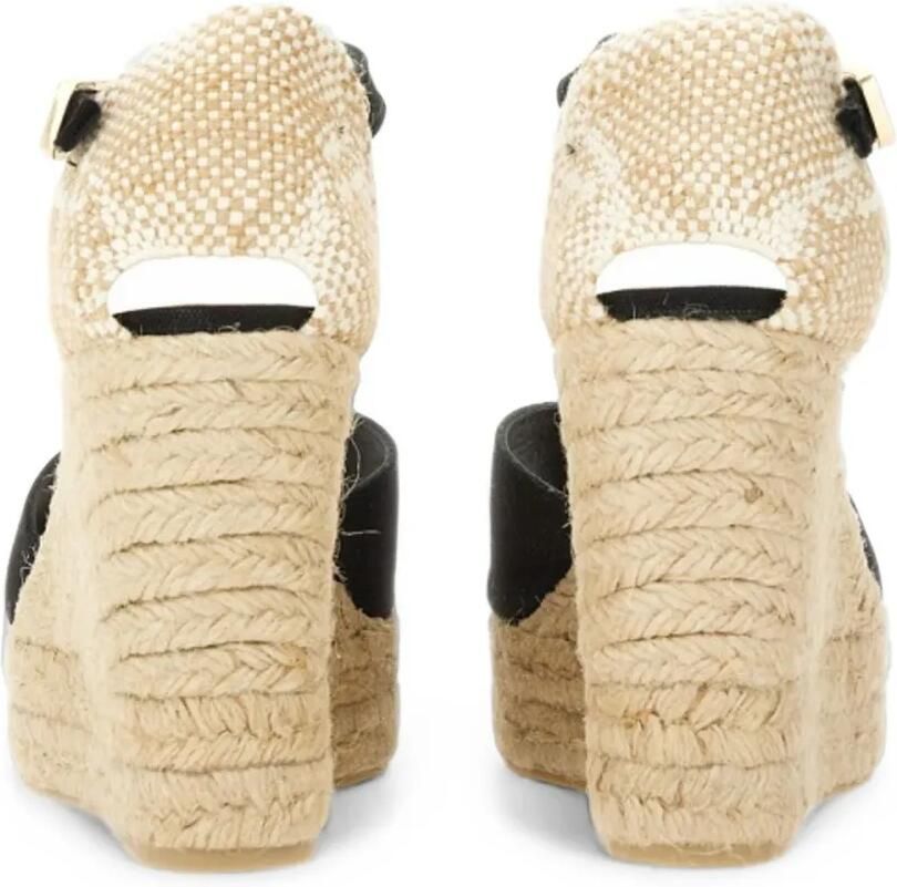 Castañer Bianca espadrilles met sleehak Zwart - Foto 4