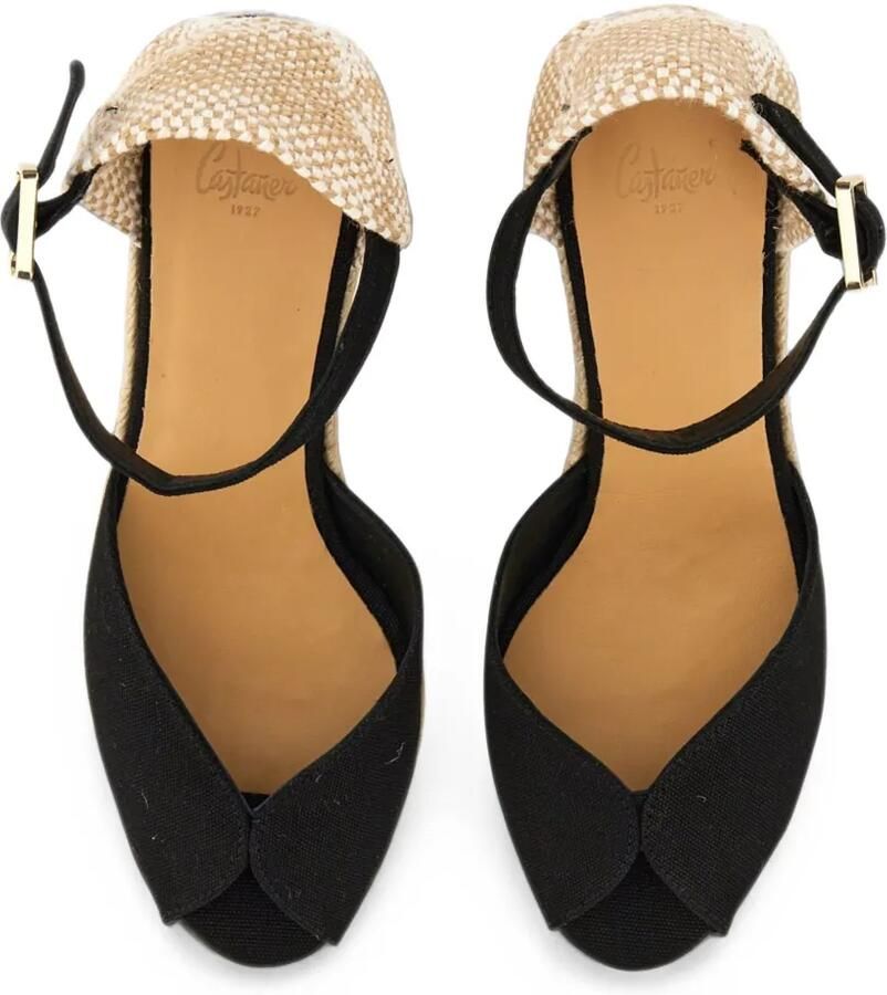 Castañer Bianca espadrilles met sleehak Zwart - Foto 2