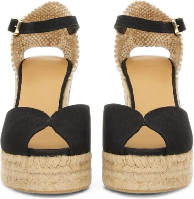 Castañer Bianca espadrilles met sleehak Zwart - Foto 3