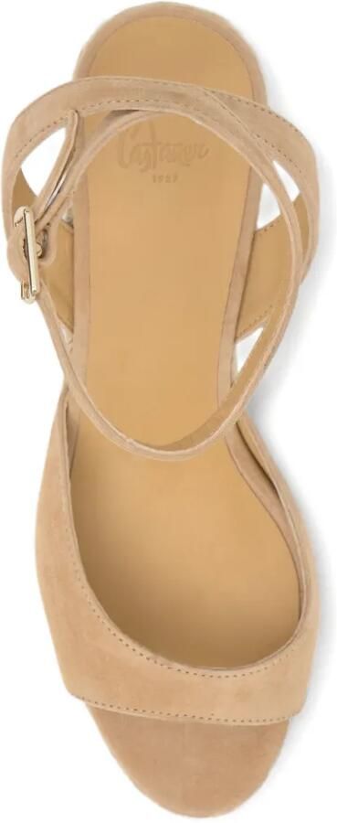 Castañer Blair suède sandalen met sleehak Beige - Foto 4