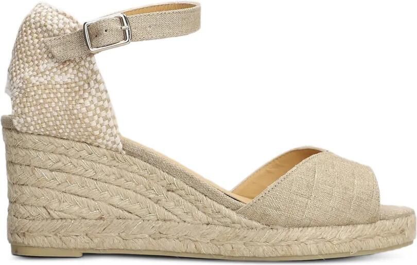 Castañer Blaudi sandalen met sleehak en gespsluiting Beige