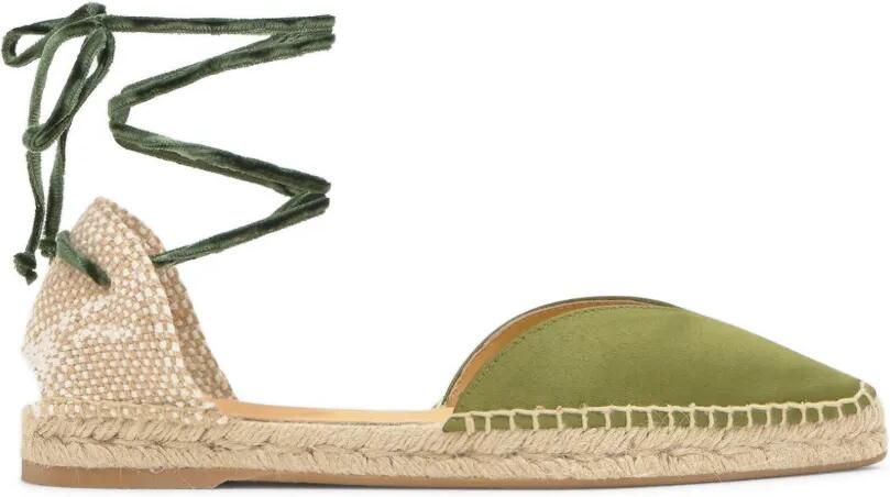 Castañer Brava espadrilles met veters Groen