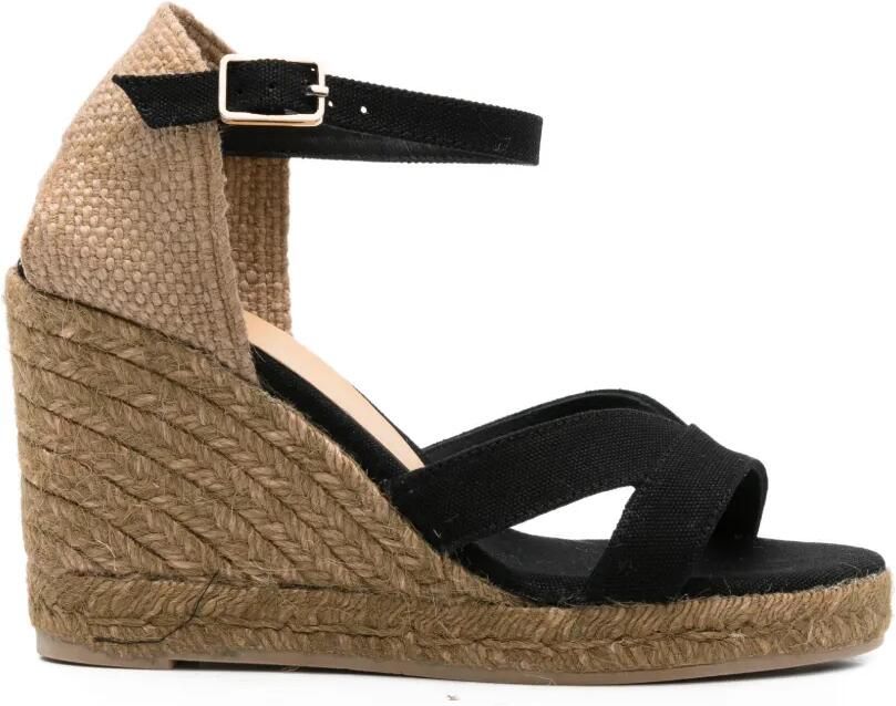 Castañer Bruna espadrilles met gekruist detail Zwart