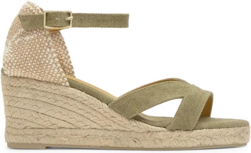 Castañer Bruna espadrilles met sleehak Groen