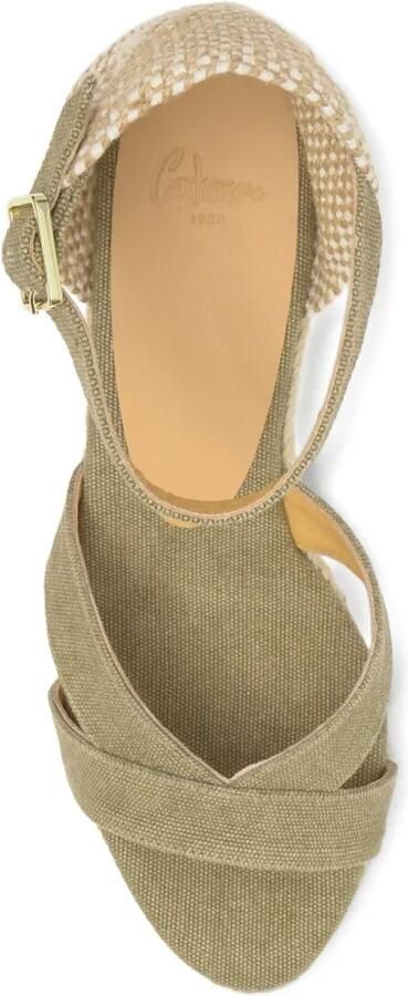 Castañer Bruna espadrilles met sleehak Groen - Foto 5