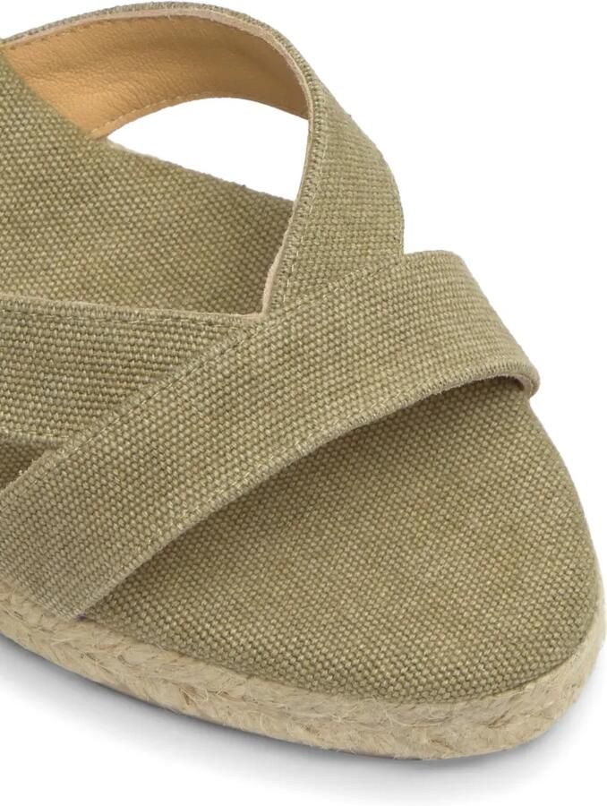 Castañer Bruna espadrilles met sleehak Groen - Foto 2