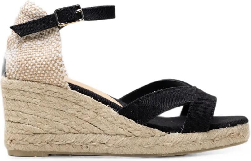 Castañer Bruna espadrilles met sleehak Zwart