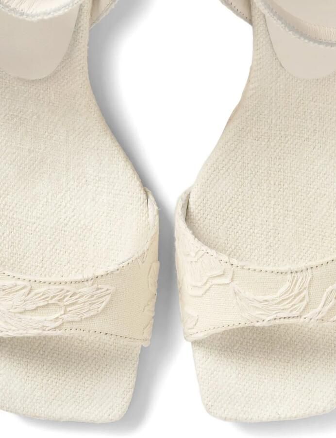 Castañer Brunella sandalen met sleehak en bloemjacquard Beige - Foto 2