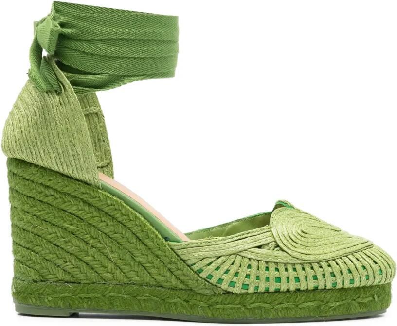 Castañer Cacia espadrilles met gestrikte enkel Groen